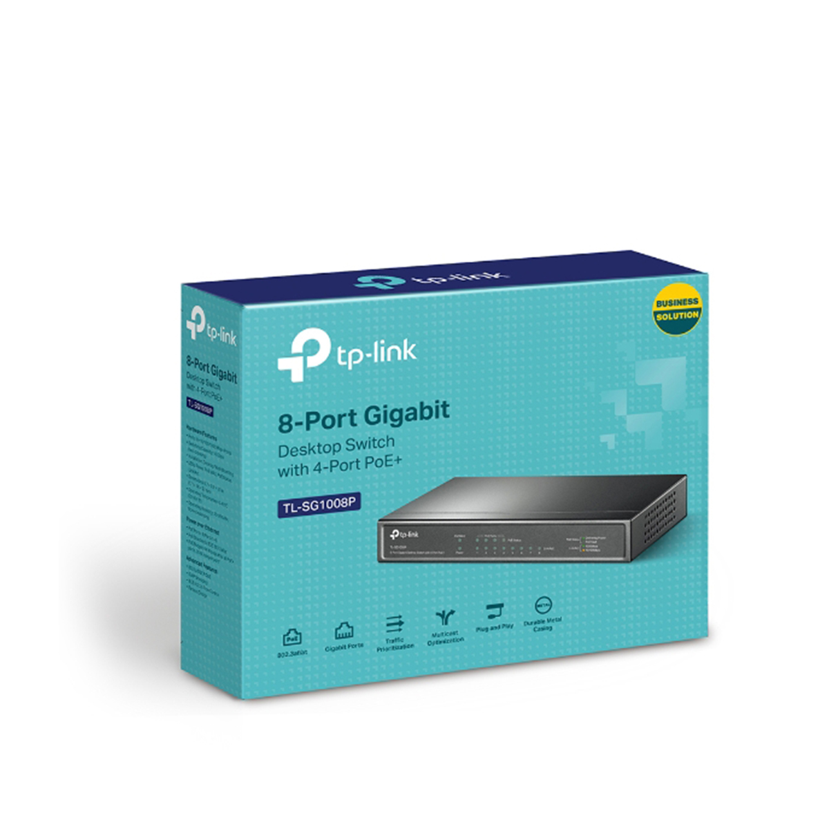 سوئیچ شبکه 8 پورت با 4 پورت PoE تی پی لینک مدل TL-SG1008P-4